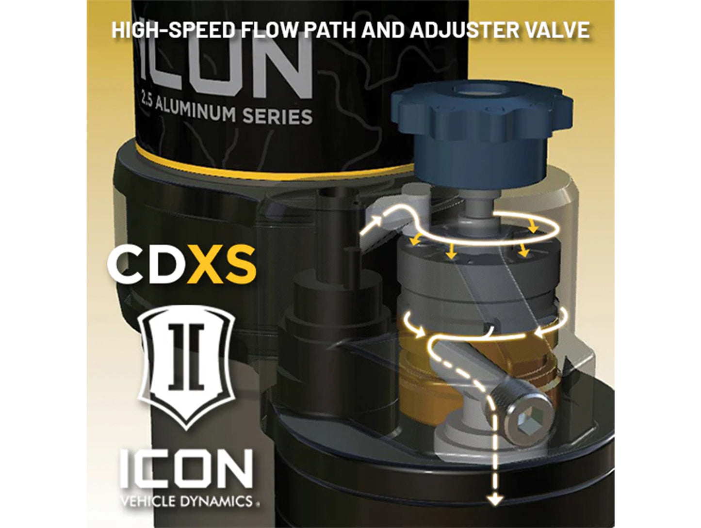 ICON VS 2.5 Series Front Coilover Kit Remote Reservoir w/ CDXS - 24+ Land Cruiser