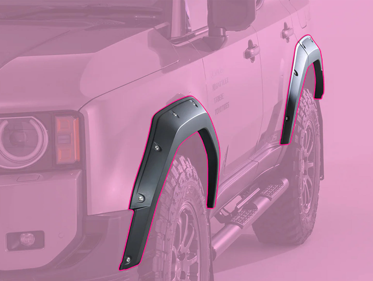 Jaos Fender Garnish Type X 9mm Matte Black - 24+ Land Cruiser