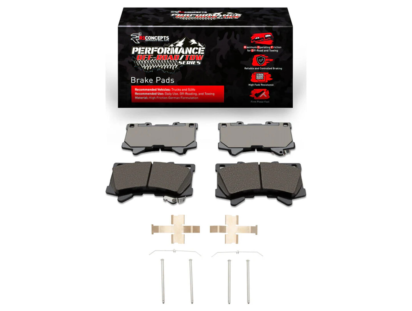 R1 Concepts Performance Off-Road/Tow Front Brake Pads - 22+ Tundra / 23+ Sequoia / 24+ Tacoma / 24+ Land Cruiser / 25+ 4Runner / 24+ Lexus GX550