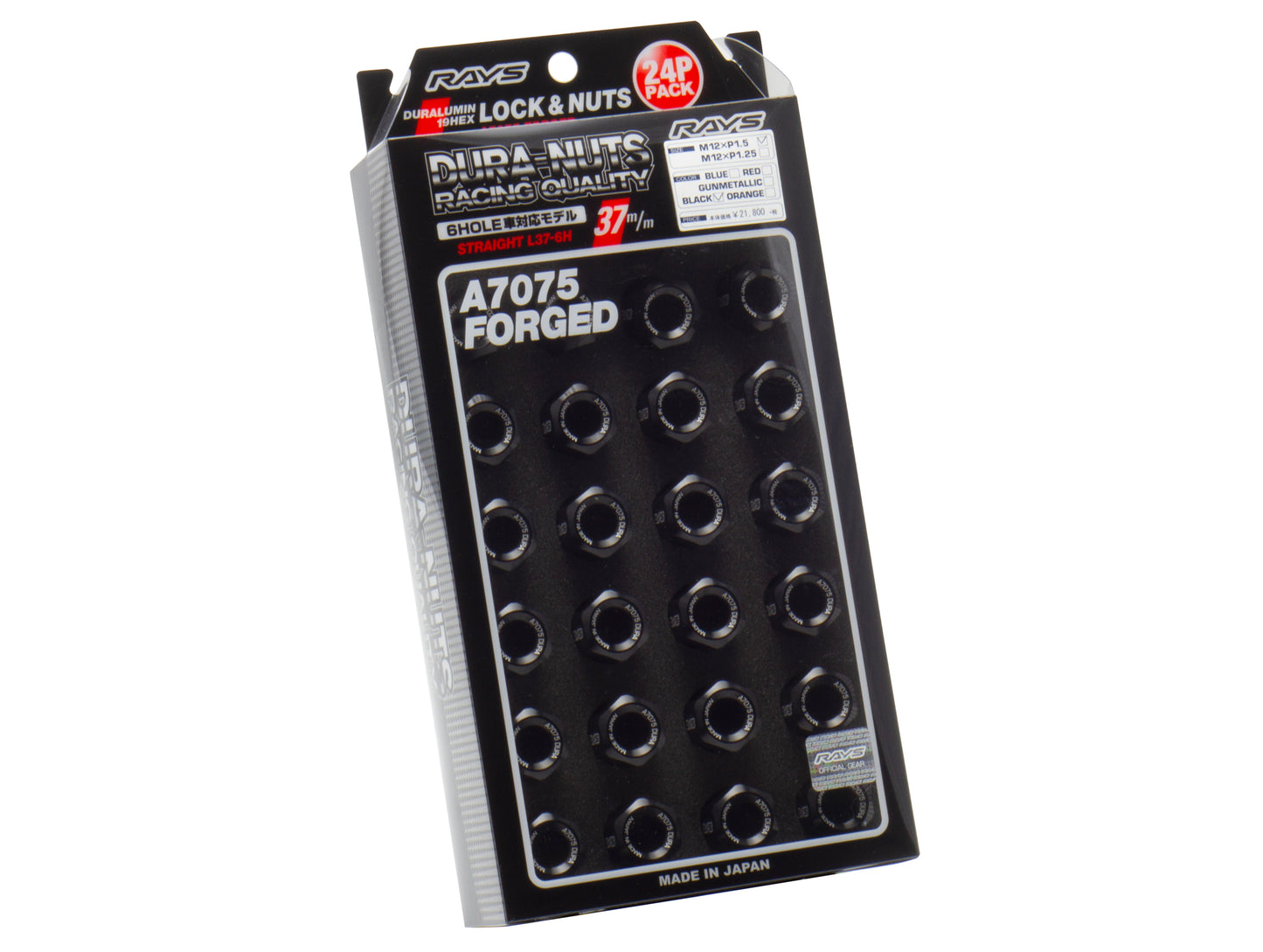 Rays L37 Dura Nut Straight Type Lug & Lock Set for 6H - M12X1.5