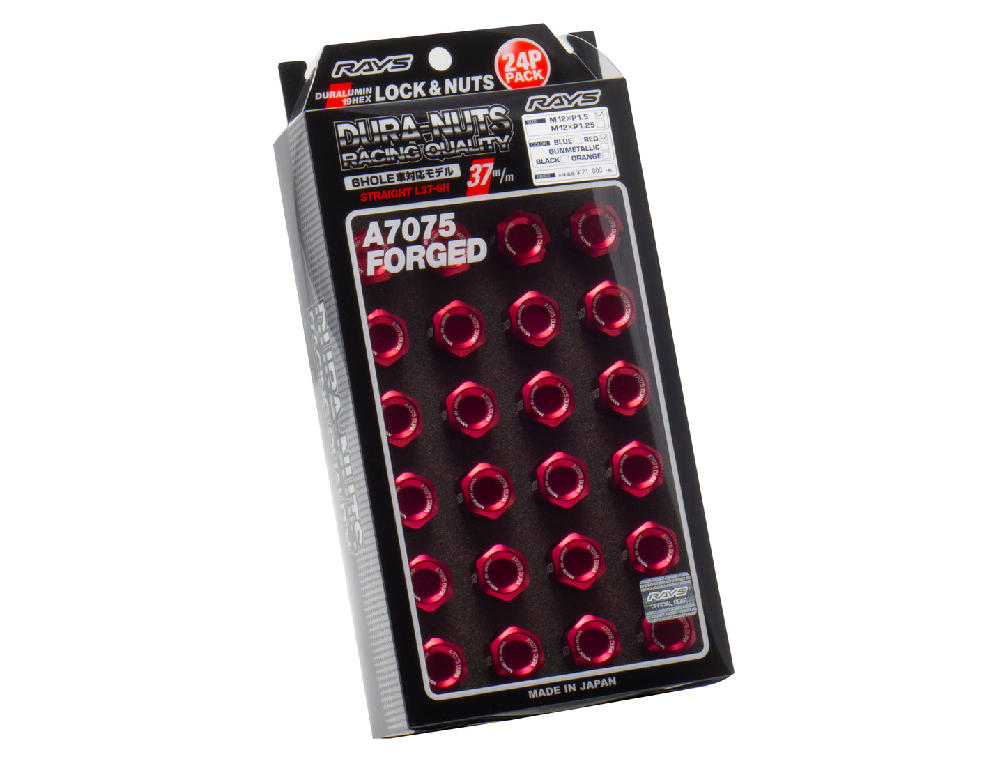 Rays L37 Dura Nut Straight Type Lug & Lock Set for 6H - M12X1.5